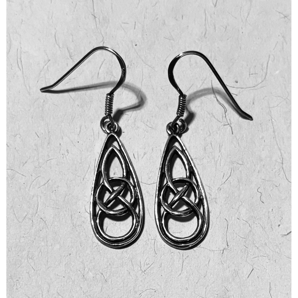 925 sterling silver Celtic knot drop‎ earrings